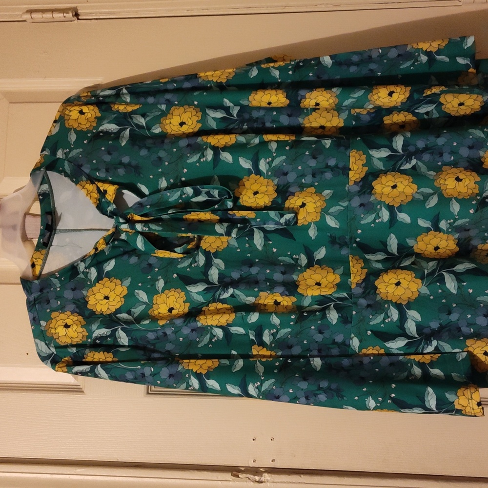 Green floral dress